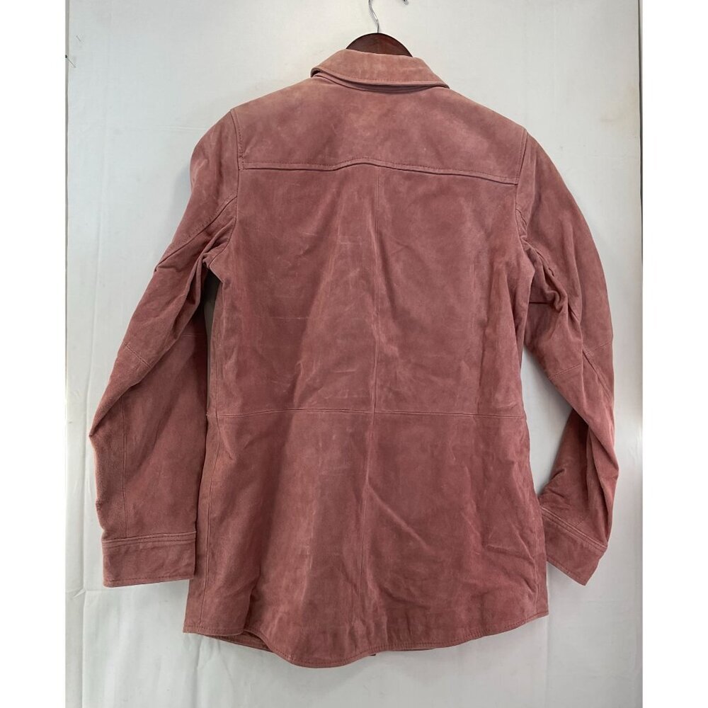 D&Co Womens XS Leather Jacket In Dusty Rose Pink With Polyester Lining - Picture 2 of 8